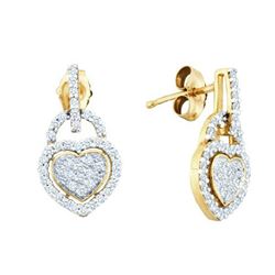 0.33CT Diamond Micro-Pave 10KT Earrings Yellow Gold