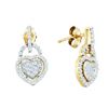 Image 1 : 0.33CT Diamond Micro-Pave 10KT Earrings Yellow Gold