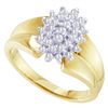 Image 1 : 0.25CT Diamond Cluster 10KT Ring Yellow Gold