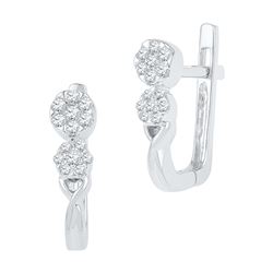 0.25CT Diamond Hoops 10KT Earrings White Gold