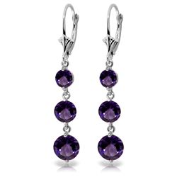 7.2 ctw Amethyst Earrings Jewelry 14KT White Gold