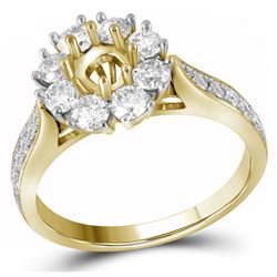 1CT Diamond Semi-Mount 14KT Ring Yellow Gold