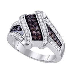 0.50CTW White and Champagne Diamond Bridal 10KT Ring White Gold