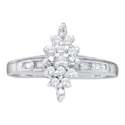 0.10CT Diamond Cluster 14KT Ring White Gold