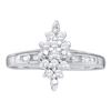 Image 1 : 0.10CT Diamond Cluster 14KT Ring White Gold