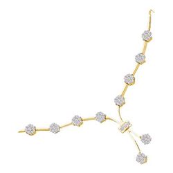1.0CT Diamond Flower 14KT Necklace Yellow Gold
