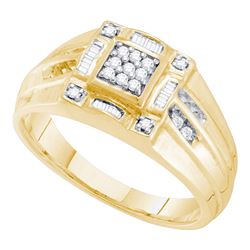 0.25CT Diamond Mens 14KT Ring Yellow Gold