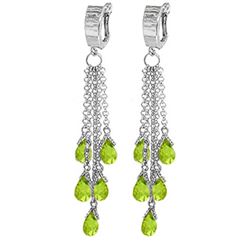 7.3 ctw Peridot Earrings Jewelry 14KT White Gold