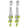 Image 1 : 7.3 ctw Peridot Earrings Jewelry 14KT White Gold