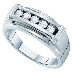 0.50CT Diamond Mens 14KT Ring White Gold