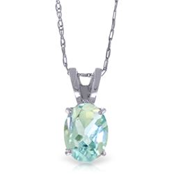 0.75 ctw Aquamarine Necklace Jewelry 14KT White Gold