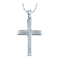 0.85CT Diamond Cross 10KT Pendant White Gold