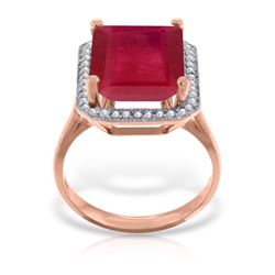 7.45 ctw Ruby & Diamond Ring Jewelry 14KT Rose Gold