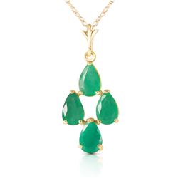 1.50 ctw Emerald Necklace Jewelry 14KT Yellow Gold