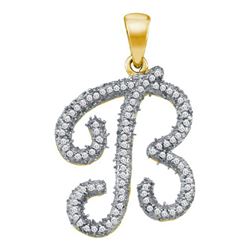 0.20CT Diamond Initial-B 10KT Pendant Yellow Gold
