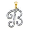 Image 1 : 0.20CT Diamond Initial-B 10KT Pendant Yellow Gold