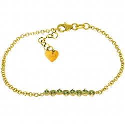 1.55 ctw Peridot Bracelet Jewelry 14KT Yellow Gold