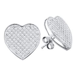0.05CT Diamond Heart 10KT Earrings White Gold
