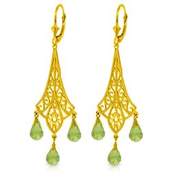 4.5 ctw Peridot Earrings Jewelry 14KT Yellow Gold