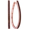 Image 1 : 0.25CT Diamond Hoops 10KT Earrings Rose Gold