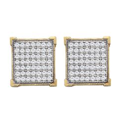 0.35CT Diamond Micro-Pave 10KT Earrings Yellow Gold