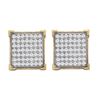 Image 1 : 0.35CT Diamond Micro-Pave 10KT Earrings Yellow Gold