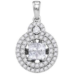 0.85CT Diamond Anniversary 14KT Pendant White Gold