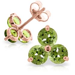 1.50 ctw Peridot Earrings Jewelry 14KT Rose Gold