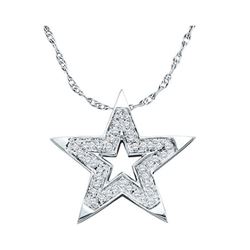 0.15CT Diamond Star 14KT Pendant White Gold