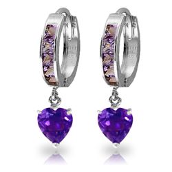 4.1 ctw Amethyst Earrings Jewelry 14KT White Gold