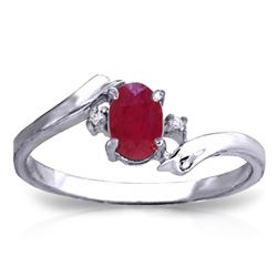 0.46 ctw Ruby & Diamond Ring Jewelry 14KT White Gold