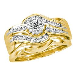0.50CT Diamond Flower 14KT Ring Yellow Gold