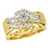 Image 1 : 0.50CT Diamond Flower 14KT Ring Yellow Gold