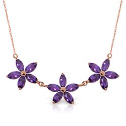 4.2 ctw Amethyst Necklace Jewelry 14KT Rose Gold