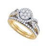 Image 1 : 1.0CT Diamond Bridal 14KT Ring Yellow Gold