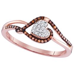 0.02CTW White and Champagne Diamond Micro-Pave 10KT Ring Rose Gold