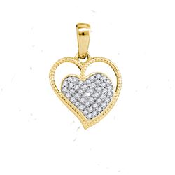 0.10CT Diamond Heart 10KT Pendant Yellow Gold