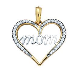 0.12CT Diamond Mom 10KT Pendant Yellow Gold