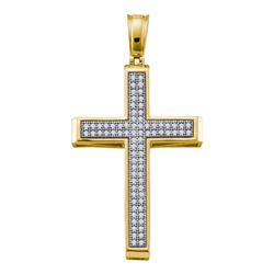 0.25CT Diamond Cross 10KT Pendant Yellow Gold