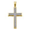 Image 1 : 0.25CT Diamond Cross 10KT Pendant Yellow Gold