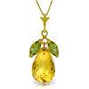 Image 1 : 7.2 ctw Citrine & Peridot Necklace Jewelry 14KT Yellow Gold