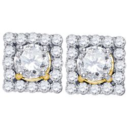 1.75CT Diamond Anniversary 14KT Earrings Yellow Gold