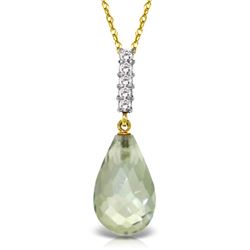 5.38 ctw Amethyst & Diamond Necklace Jewelry 14KT Yellow Gold