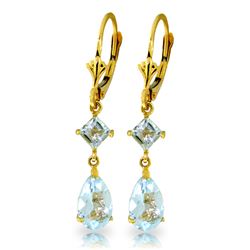 4.5 ctw Aquamarine Earrings Jewelry 14KT Yellow Gold