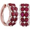 Image 1 : 1.0CT Diamond and 3.60CT Ruby Anniversary 18KT Earrings Rose Gold