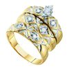 Image 1 : 0.20CT Diamond Trio Set 10KT Ring Yellow Gold