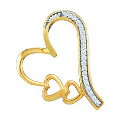 0.05CT Diamond Heart 10KT Pendant Yellow Gold
