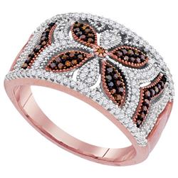 0.35CTW White and Champagne Diamond Micro-Pave 10KT Ring Rose Gold