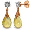 Image 1 : 6.06 ctw Citrine & Diamond Earrings Jewelry 14KT Rose Gold