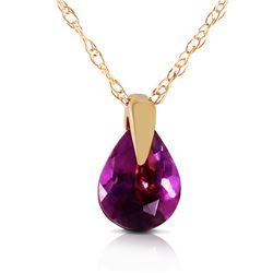 0.68 ctw Amethyst Necklace Jewelry 14KT Yellow Gold